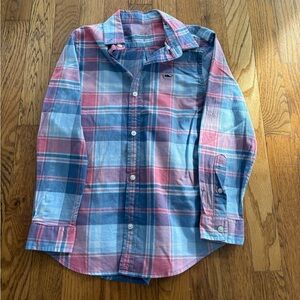 Vineyard Vines Blue and Pink Plaid Casual Shirt